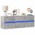 Comodă TV de perete cu lumini LED, gri beton, 130x31x45 cm GartenMobel Dekor