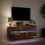 Comodă TV de perete cu lumini LED, stejar fumuriu, 130x31x45 cm GartenMobel Dekor