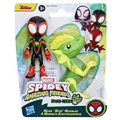 SPIDEY SI PRIETENII MARVEL DINO WEBS MILES SPIN MORALES SI MARVEL'S ELECTROSAURUS SuperHeroes ToysZone