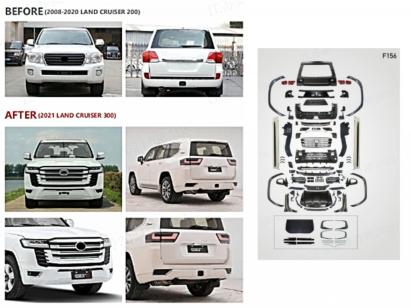 Pachet Exterior Complet TOYOTA Land Cruiser J200 (2008-2016) Conversie la LC300 2021 Design Performance AutoTuning