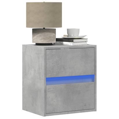 Noptieră montată pe perete cu lumini LED, gri beton GartenMobel Dekor