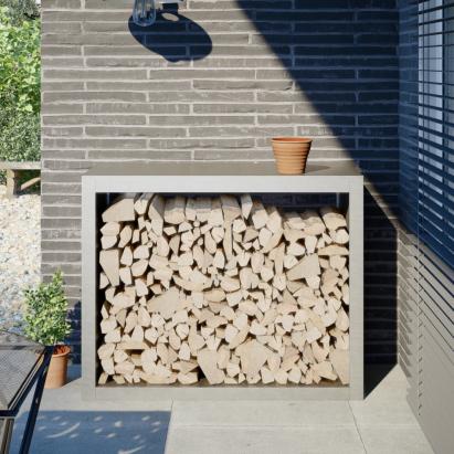 Suport pentru lemne de foc, 100x40x80 cm, oțel inoxidabil GartenMobel Dekor