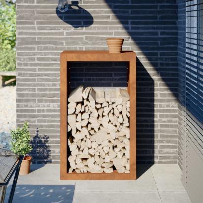 Suport pentru lemne de foc, 60x40x100 cm, oțel corten GartenMobel Dekor