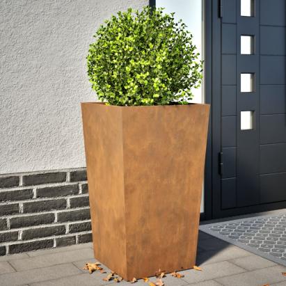 Jardiniere grădină, 2 buc., 45x45x75 cm, oțel corten GartenMobel Dekor