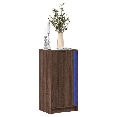 Dulap cu LED, stejar maro, 42,5x34x85 cm, lemn prelucrat GartenMobel Dekor