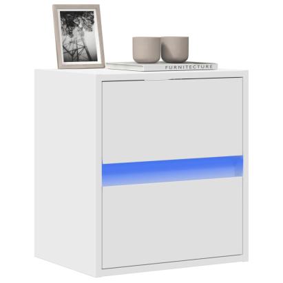Comodă TV de perete cu lumini LED, alb, 41x31x45 cm GartenMobel Dekor