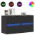 Comode TV de perete cu lumini LED, 2 buc., negru, 41x31x45 cm GartenMobel Dekor