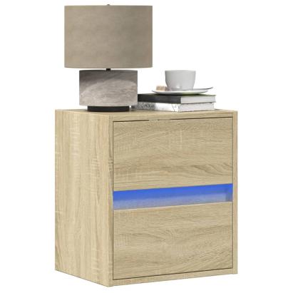 Comodă TV de perete cu lumini LED, stejar sonoma, 41x31x45 cm GartenMobel Dekor