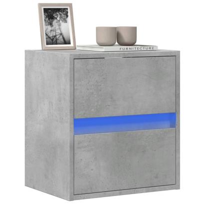 Comodă TV de perete cu lumini LED, gri beton, 41x31x45 cm GartenMobel Dekor