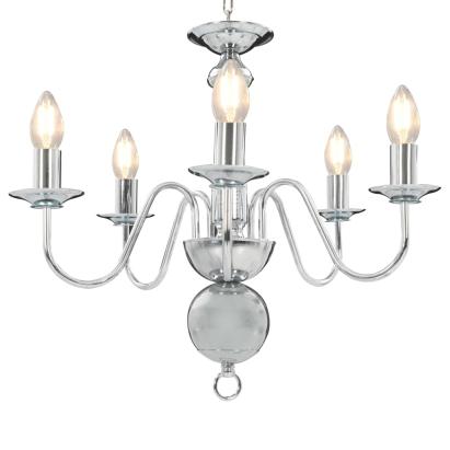 Candelabru, argintiu, 5 becuri E14 GartenMobel Dekor