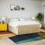Pat continental cu saltea, crem, 180x200 cm, textil GartenMobel Dekor