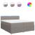 Pat box spring cu saltea, gri taupe, 200x200 cm, textil GartenMobel Dekor