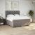 Pat continental cu saltea, gri taupe, 180x200 cm, textil GartenMobel Dekor
