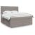 Pat continental cu saltea, gri taupe, 180x200 cm, textil GartenMobel Dekor