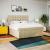 Pat continental cu saltea, crem, 180x200 cm, textil GartenMobel Dekor