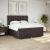 Pat box spring cu saltea, maro închis, 200x200 cm, textil GartenMobel Dekor