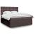 Pat box spring cu saltea, maro închis, 200x200 cm, textil GartenMobel Dekor