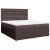 Pat box spring cu saltea, maro închis, 200x200 cm, textil GartenMobel Dekor