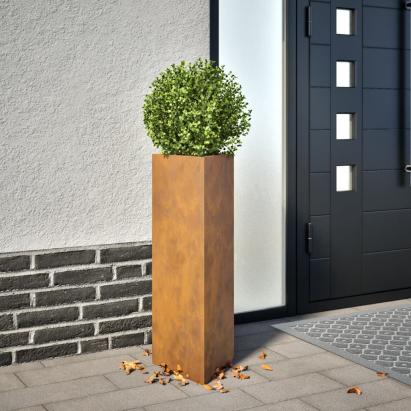 Jardinieră de grădină, 30x26x75 cm, oțel corten, triunghi GartenMobel Dekor