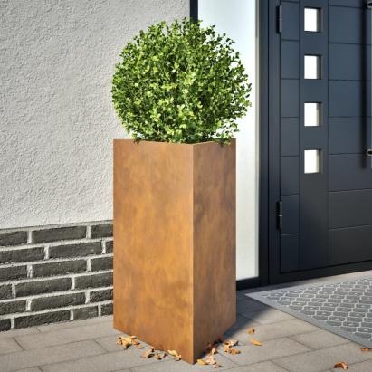 Jardinieră de grădină, 50x43x75 cm, oțel corten, triunghi GartenMobel Dekor