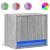 Noptiere montate pe perete cu lumini LED, 2 buc., sonoma gri GartenMobel Dekor