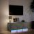 Dulap TV cu LED, gri beton, 97x34x40 cm, lemn prelucrat GartenMobel Dekor