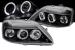 Faruri LED Angel Eyes Dacia Logan (2004-2008) Negru Performance AutoTuning