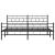 Cadru pat fără saltea, tăblie de picioare negru 180x200cm metal GartenMobel Dekor