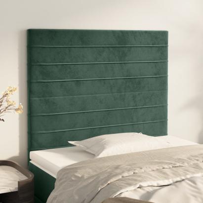 Tăblii de pat, 2 buc, verde închis, 80x5x78/88 cm, catifea GartenMobel Dekor