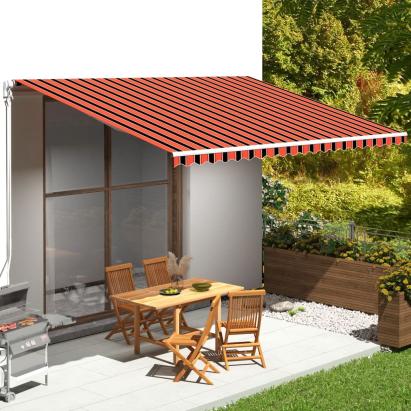 Pânză de rezervă copertină, portocaliu și maro, 5x3,5 m GartenMobel Dekor