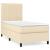 Pat box spring cu saltea, crem, 90x200 cm, textil GartenMobel Dekor