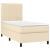 Pat box spring cu saltea, crem, 90x200 cm, textil GartenMobel Dekor