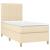 Pat box spring cu saltea, crem, 90x190 cm, textil GartenMobel Dekor