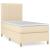 Pat box spring cu saltea, crem, 90x190 cm, textil GartenMobel Dekor