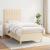 Pat box spring cu saltea, crem, 90x190 cm, textil GartenMobel Dekor