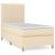 Pat box spring cu saltea, crem, 90x200 cm, textil GartenMobel Dekor