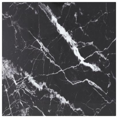 Blat masă negru 50x50 cm 6 mm sticlă securizată design marmură GartenMobel Dekor
