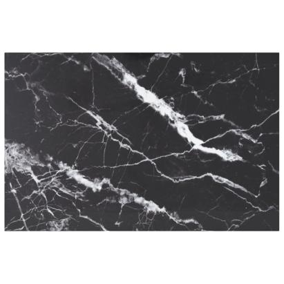 Blat masă negru 100x62 cm 8mm sticlă securizată design marmură GartenMobel Dekor