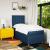 Pat box spring cu saltea, albastru, 90x200 cm, textil GartenMobel Dekor