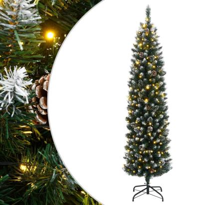 Brad Crăciun artificial subțire cu 300 LED-uri, 180 cm GartenMobel Dekor