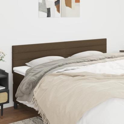 Tăblii de pat, 2 buc, maro închis, 100x5x78/88 cm, textil GartenMobel Dekor