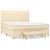 Pat continental cu saltea, crem, 180x200 cm, textil GartenMobel Dekor
