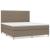 Pat box spring cu saltea, gri taupe, 160x200 cm material textil GartenMobel Dekor