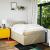 Pat box spring cu saltea, crem, 120x200 cm, textil GartenMobel Dekor