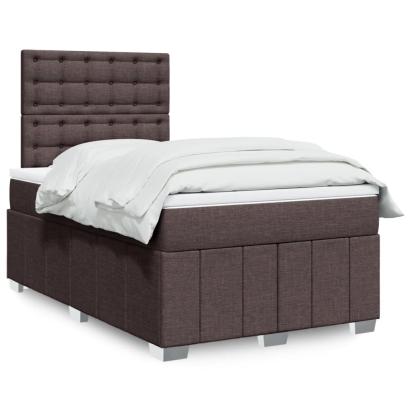 Pat box spring cu saltea, maro închis, 120x200 cm, textil GartenMobel Dekor