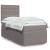Pat box spring cu saltea, gri taupe, 90x200 cm, textil GartenMobel Dekor
