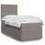 Pat box spring cu saltea, gri taupe, 100x200 cm, textil GartenMobel Dekor