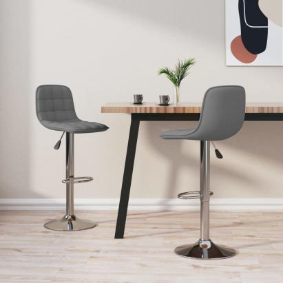 Scaune de bar, 2 buc., gri deschis, material textil GartenMobel Dekor