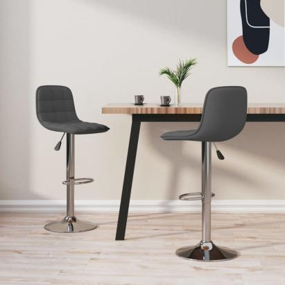 Scaune de bar, 2 buc., gri închis, material textil GartenMobel Dekor