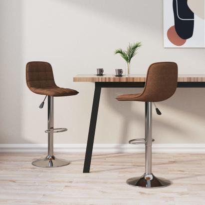 Scaune de bar, 2 buc., maro, material textil GartenMobel Dekor